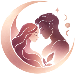 MoonCycle logo: a crescent moon around a couple